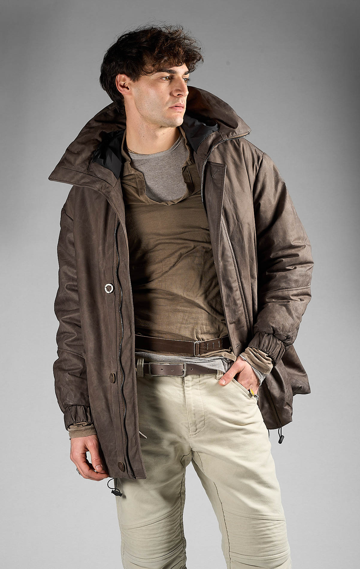DANIELE BASTA LEATHER AND SILVER JACKET